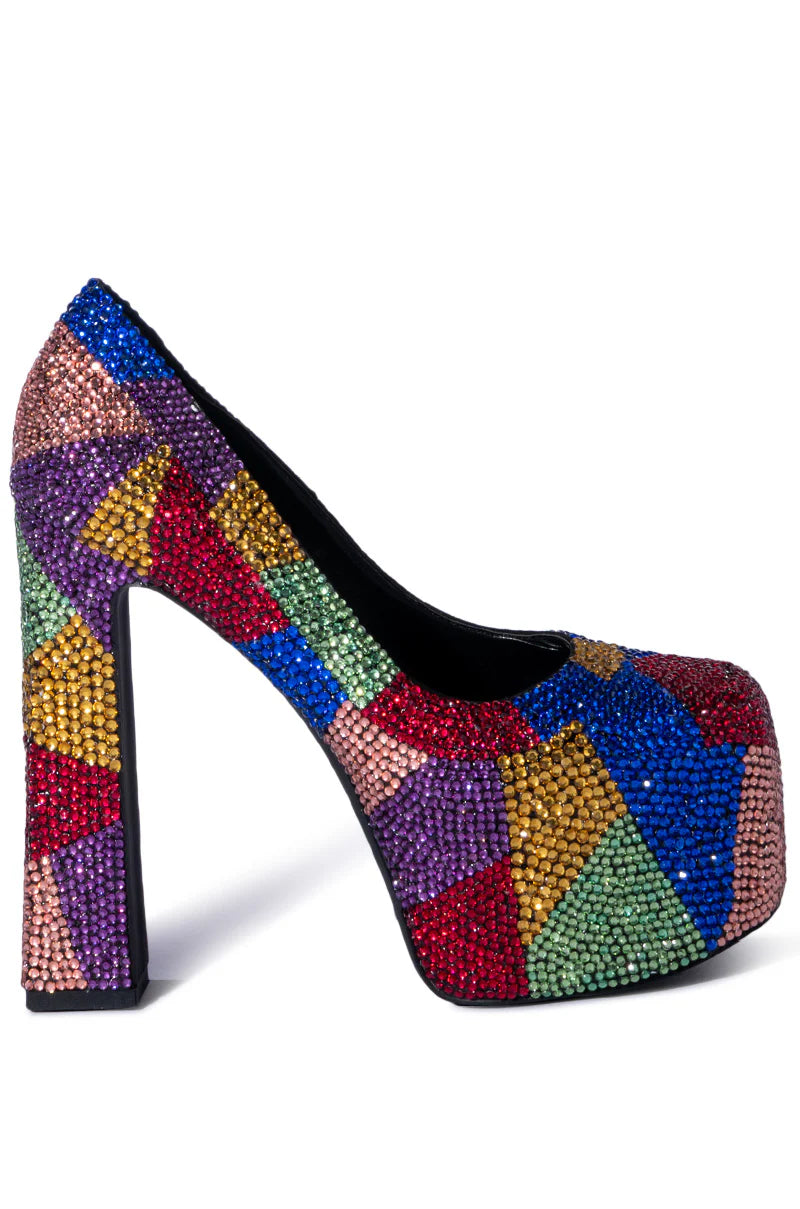 AZALEA WANG Margaret Embellished Pump in Multi