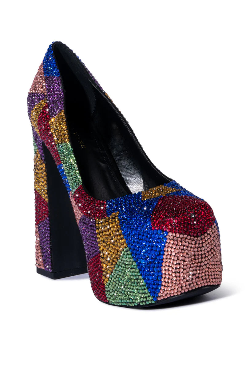 AZALEA WANG Margaret Embellished Pump in Multi