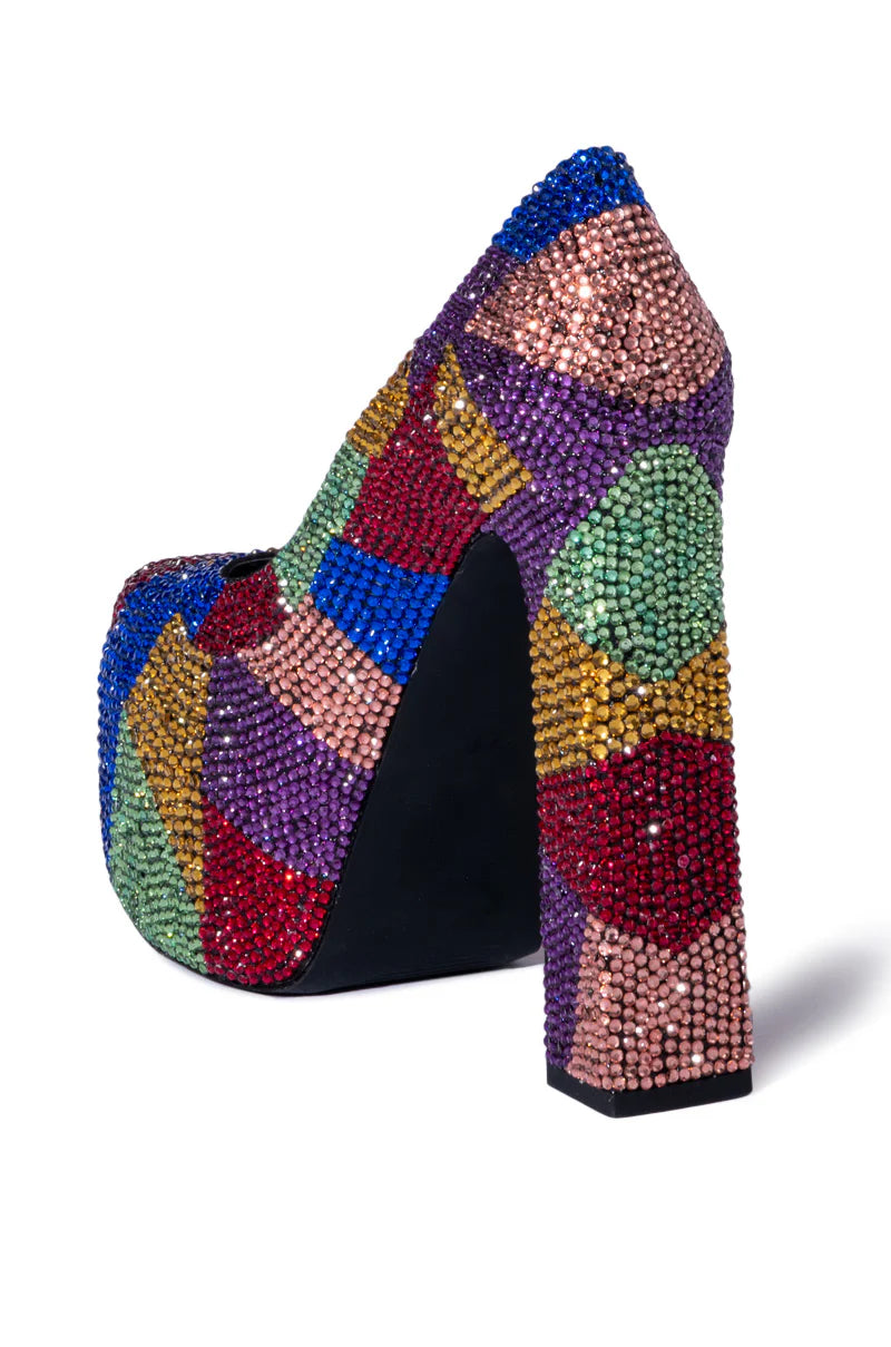 AZALEA WANG Margaret Embellished Pump in Multi