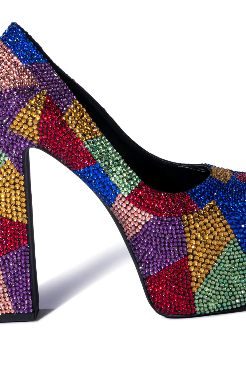 AZALEA WANG Margaret Embellished Pump in Multi